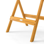Set de bistró plegable de 3 piezas de madera de acacia con mesa redonda y 2 sillas, sin montaje, 60x60x75 cm, natural