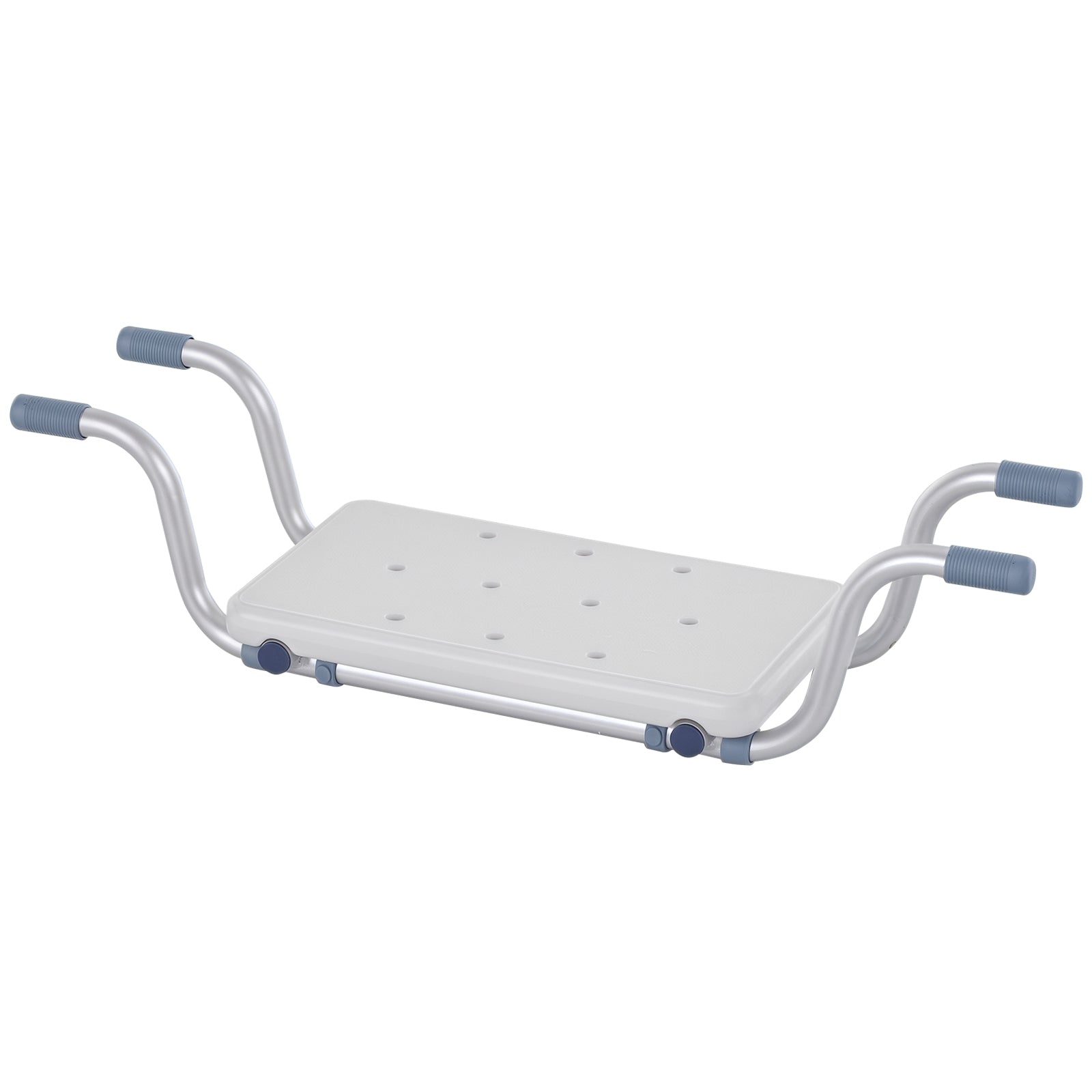 Asiento de bañera - Asiento de baño suspendido ajustable - Taburete de baño - dim. 73-83L x 22A x 18A cm - alu. HDPE Blanco