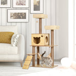 Arbre à chats design contemporain griffoirs grattoirs sisal naturel niche plate-formes hamac boule beige