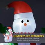 Bonhomme de neige gonflable de Noël, 240 cm, décoration gonflables de Noël avec lumières LED, blanc