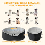 Siège auto pour chien avec ceinture de sécurité et fixation siège de voiture pour chien rembourré 77 x 43 x 28 cm noir