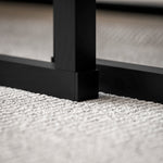 Lot de 2 tables basses gigognes design industriel encastrable en métal noir et effet marbre gris foncé