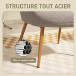 Fauteuil salon, fauteuil d'appoint rembourré en tissu bouclette avec haut dossier et accoudoirs, 71x74x97,5cm, gris