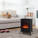 Cheminée électrique à Effet de Flamme poêle Style rétro Thermostat 1000/2000 W Anti surchauffe Noir