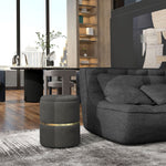 Pouf tabouret repose-pied coffre de rangement en velours côtelé 36 x 36 x 44 cm pour salon chambre gris-1