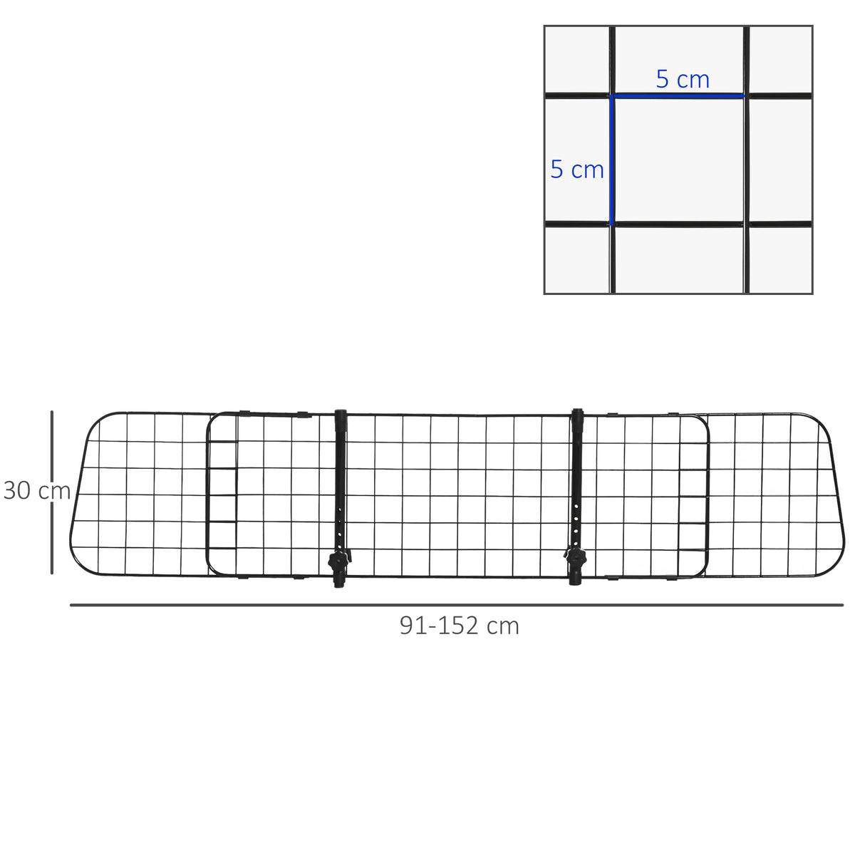 Grille de séparation voiture universelle pour chien, barrière de protection adaptée aux SUV et aux sièges auto, largeur réglable sans outils, installation facile, noir