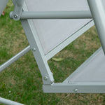 Balançoire de jardin 3 places Hollywoodschaukel avec toit en métal gris+argent 170 x 110 x 153 cm