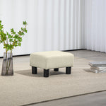 Pouf repose-pied tabouret bas en tissu de lin capacité de charge 110 Kg 40 x 30 x 24 cm beige