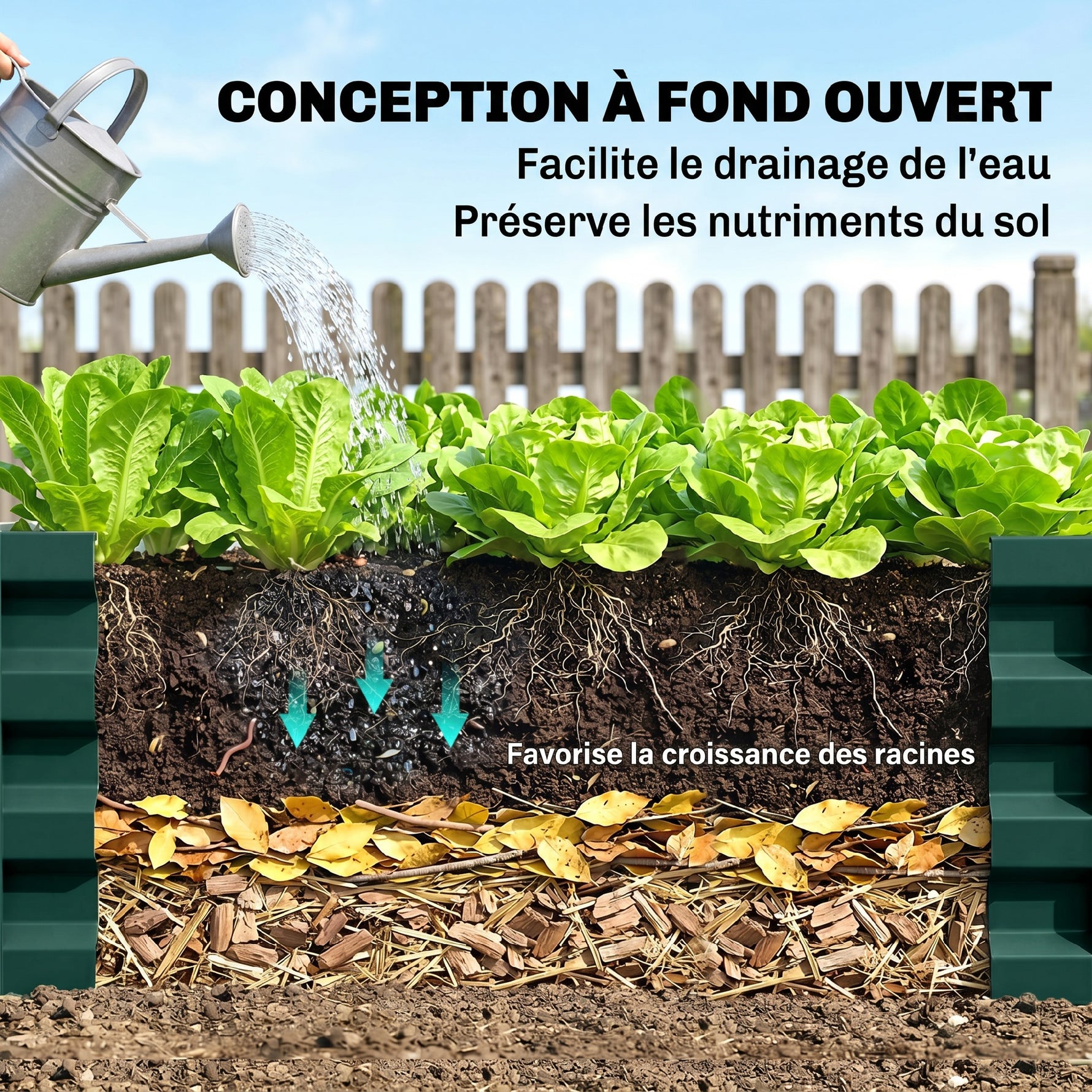 Lot de 2 Carrés Potagers de Jardin Rectangulaires, Tôle d'Acier Ondulée, 120 x 60 x 30,5 cm, Vert Foncé