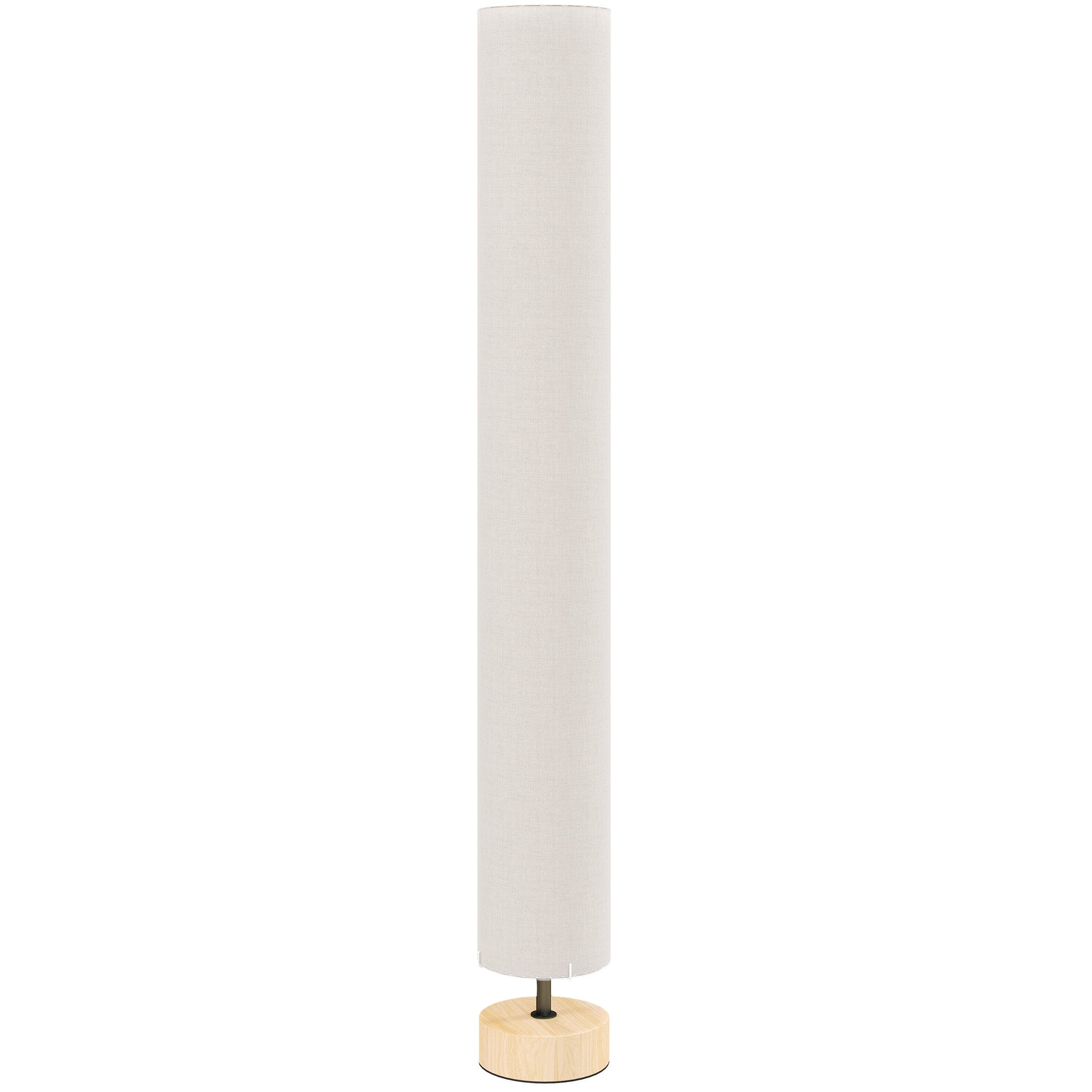 Lampadaire sur pied de salon avec abat-jour en lin, interrupteur à pied, 2 x douille E27, 120 cm, beige