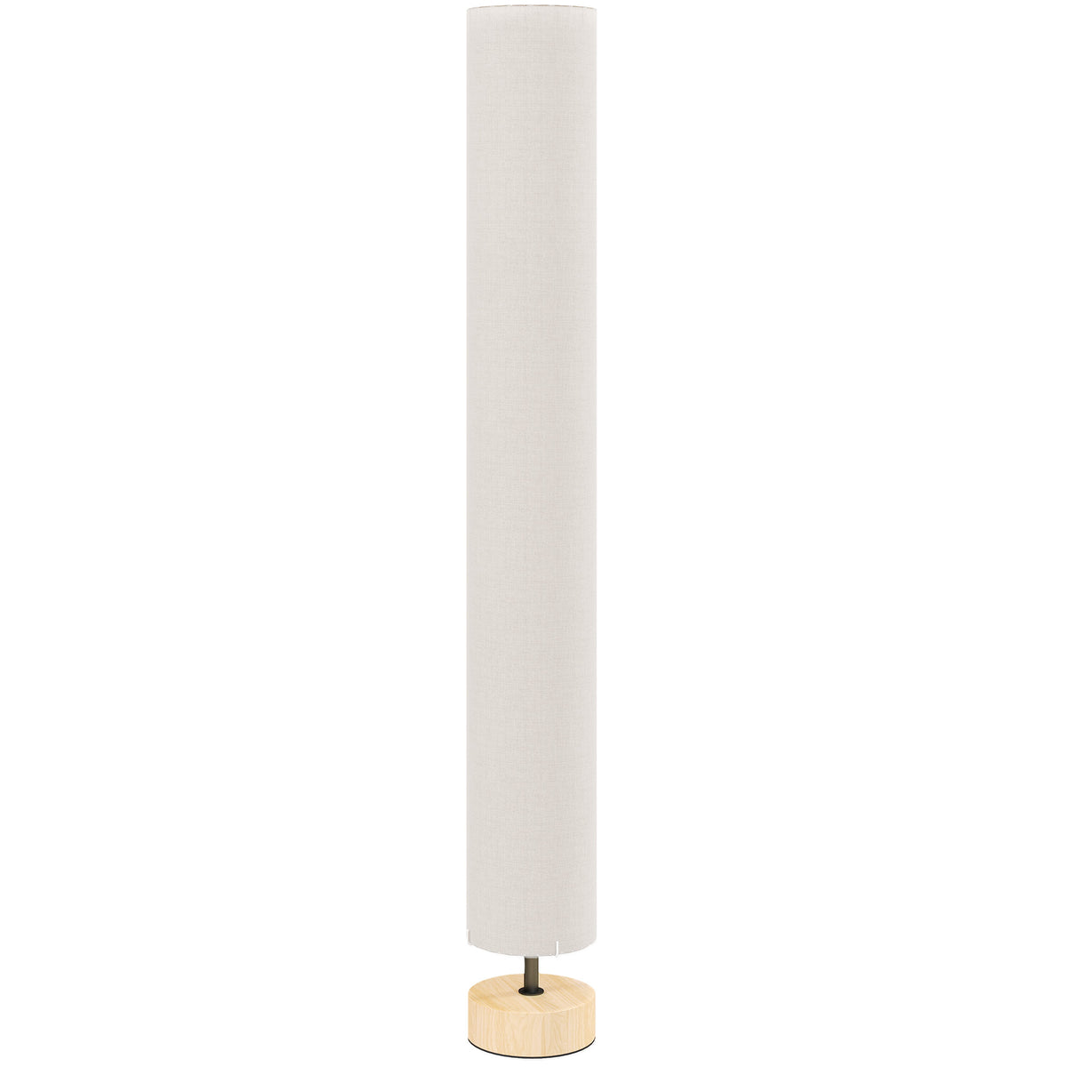 Lampadaire sur pied de salon avec abat-jour en lin, interrupteur à pied, 2 x douille E27, 120 cm, beige