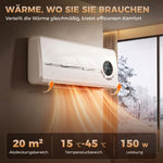 Chauffage mural en céramique 1000/2000W, radiateur électrique, ventilateur, thermostat, minuterie, 50x18,6x12,9cm, blanc