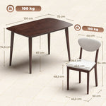 Ensemble table salle à manger avec 4 chaises table de cuisine avec chaises 4 personnes assise rembourrée noyer crème