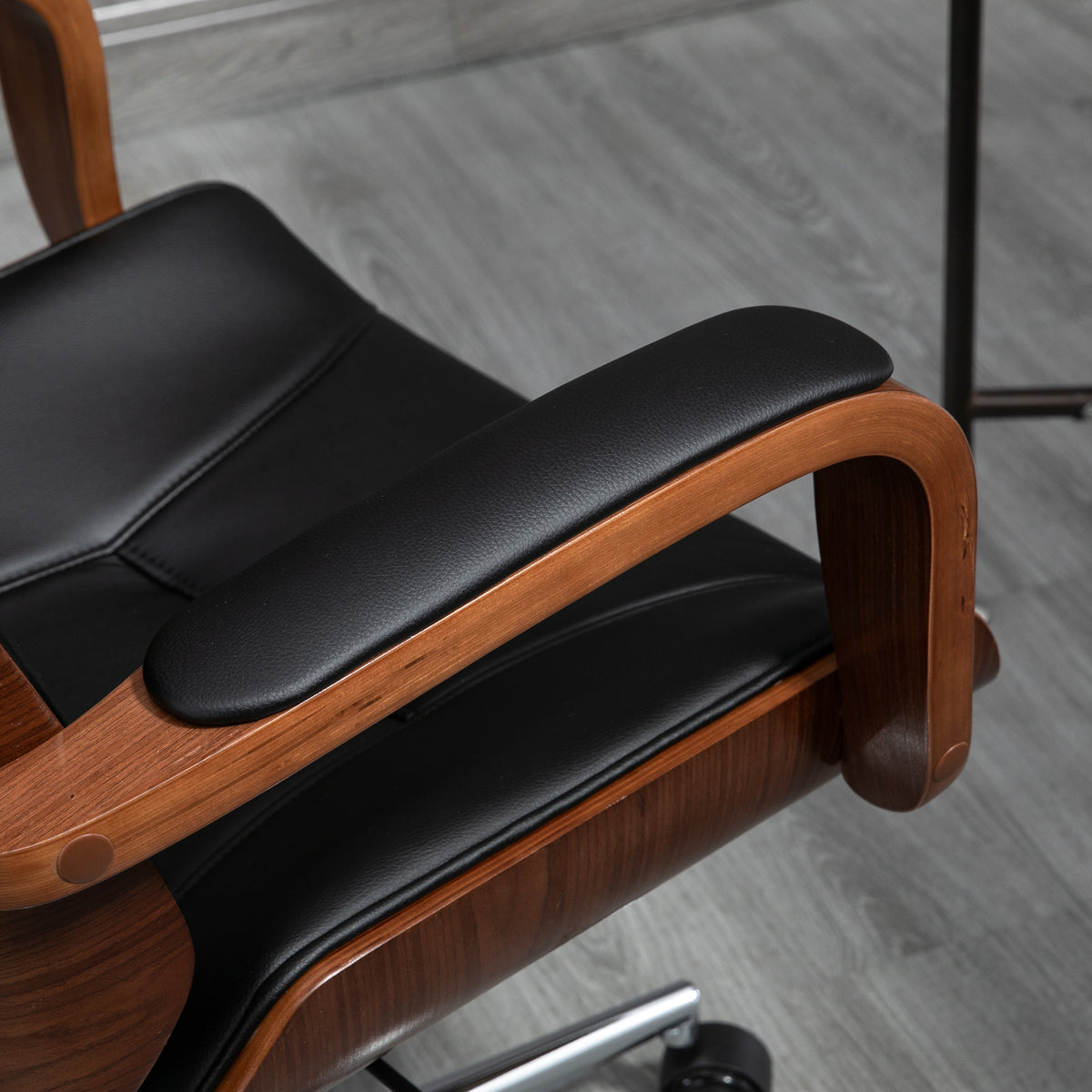 Fauteuil de bureau, chaise de bureau avec appui-tête amovible hauteur réglable et fonction de bascule, 66x65x125cm, noir