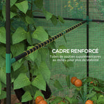 Serre de jardin 2,8m² avec 1 grande porte enroulable et 2 fenêtres, dim. 200L x 140l x 200H cm, vert