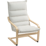 Fauteuil salon fauteuil de loisirs moderne fauteuil chambre avec accoudoirs incurvés, coussins, 67 x 83 x 105 cm, crème