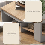 Lot de 2 tables d'appoint bout de canapé table de chevet 40 x 40 x 45 cm - blanc et naturel