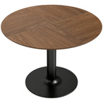 Tavolo da pranzo rotondo per 4-6 persone, tavolo da cucina con ampio piano e base in acciaio, Ø 110 x 78 cm, marrone