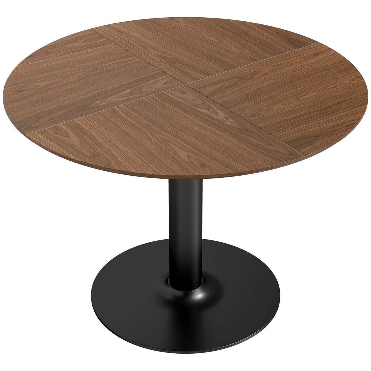 Tavolo da pranzo rotondo per 4-6 persone, tavolo da cucina con ampio piano e base in acciaio, Ø 110 x 78 cm, marrone