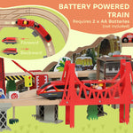 Set de Train en Bois pour Enfants, 100 Pièces, Jouets Ferroviaire Magnétique avec Grue, Pont, Hélicoptère, Multicolore