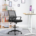 Fauteuil de bureau chaise de bureau assise haute réglable dim. 64L x 59l x 104-124H cm maille respirante noir