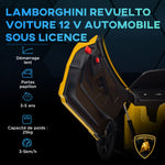 Voiture électrique 12V sous licence Lamborghini Revue véhicule électrique télécommande vitesse 3-5 km/h 3-5 ans jaune