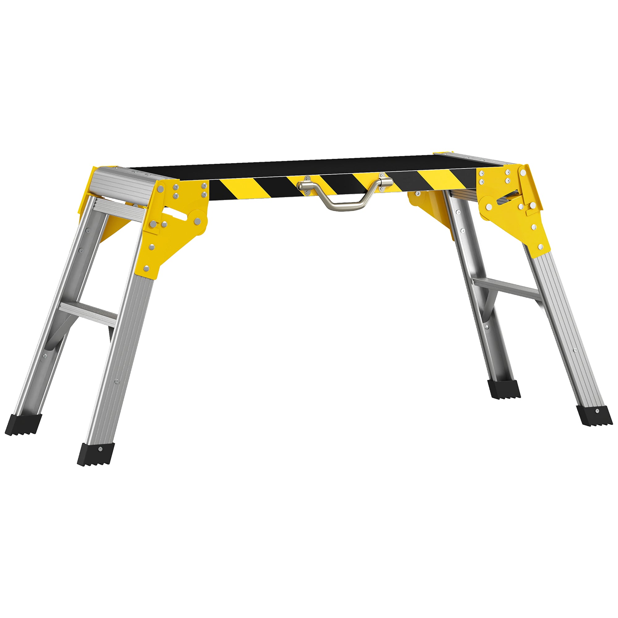 Établi pliant, établi de serrage en aluminium, table de travail robuste avec poignée, design antidérapant, argenté