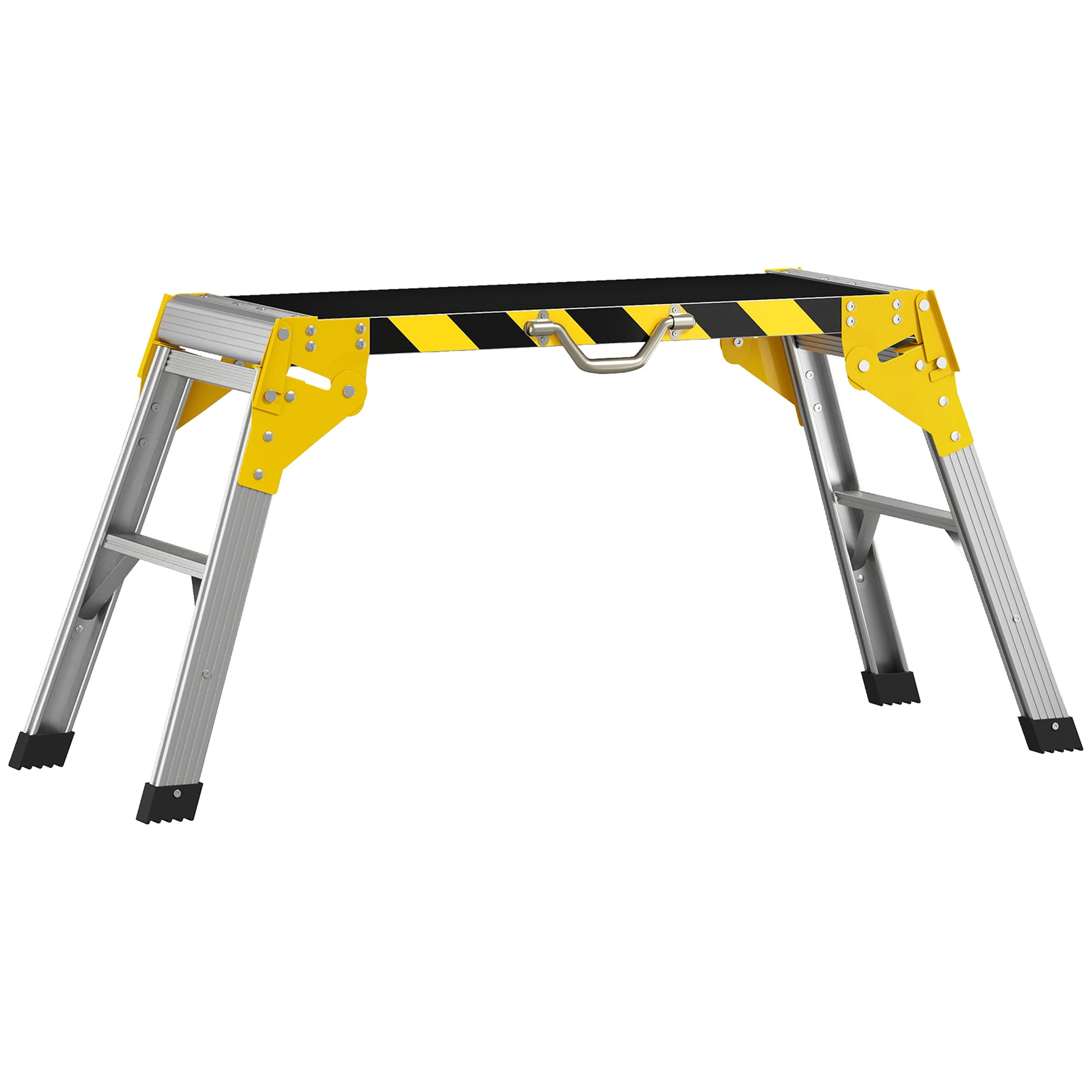 Établi pliant, établi de serrage en aluminium, table de travail robuste avec poignée, design antidérapant, argenté