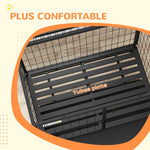 Cage pour chien cage de transport sur roulettes avec support de gamelle plateau amovible 2 portes verrouillables