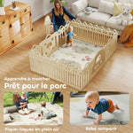 Tapis de jeu pour bébé pliable et réversible, tapis de sol en mousse épais, 200 x 150 x 1,5 cm, multicolore