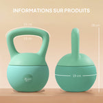 Kettlebell 8 kg, mit rutschfestem Griff, für Fitness, Krafttraining, Cardio, 19 x 19 x 28 cm, grün