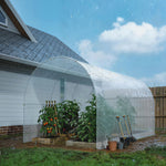 Telo di protezione 6x4 m in PE 140 g/m² con 20 occhielli rinforzati, telo impermeabile anti-UV per giardino e piscina, bianco