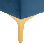 Panca imbottita capitonné fondo letto stile classico chic 118L x 45p x 42A cm gambe in metallo dorato velluto blu