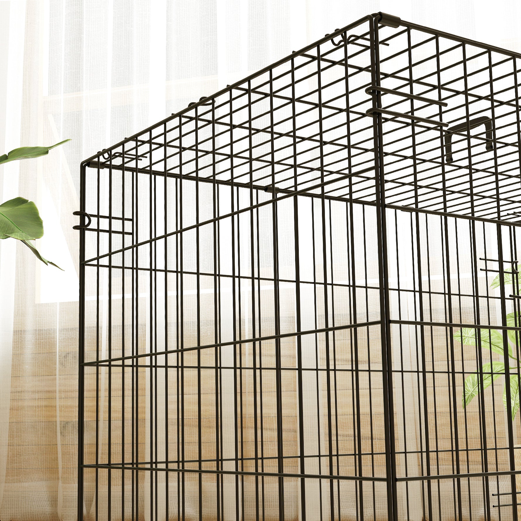 Cage pour chien cage de transport pour chien pliable avec 2 portes plateau amovible coussin lavable 75x48,5x53cm noir