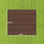 Toile de toit pour pergola tonnelle rétractable de 3 x 3 m - toile uniquement 250 x 255 cm café
