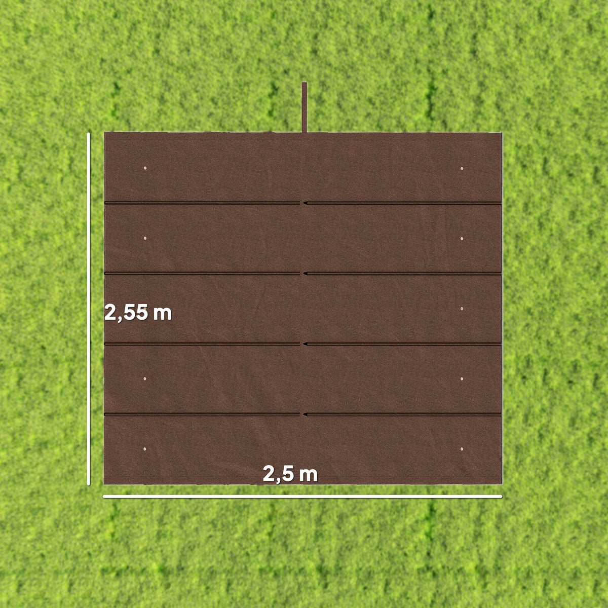 Toile de toit pour pergola tonnelle rétractable de 3 x 3 m - toile uniquement 250 x 255 cm café