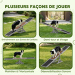 Agility sport pour chien bascule équipement entrainement chien bois sapin pré-huilé feutre bitumé antidérapant gris noir