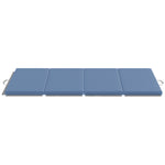 Tapis de gymnastique yoga pilates fitness pliable en 4 avec poignées revêtement synthétique 180 x 80 x 5 cm bleu clair