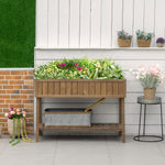 Jardinière sur Pieds carré Potager étagère dim. 110L x 46l x 76H cm 8 Compartiments Inserts d'irrigation Bois de Sapin