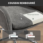 Chaise de bureau, fauteuil de bureau ergonomique réglable en hauteur, siège pivotante, fonction de bascule, gris