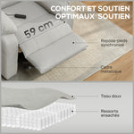 Fauteuil relax électrique fauteuil inclinable port USB repose-pieds poches latérales télécommande 96x90x103cm crème
