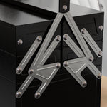 Caja de herramientas metálica - maletín de herramientas - caja de herramientas de 3 niveles con 5 bandejas retráctiles - chapa de acero negro