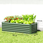 Jardinière surélevée en acier galvanisé, lit de jardin avec fond ouvert, 180 x 90 x 57,5 cm, vert clair