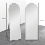 Specchio a figura intera 50 x 150 cm specchio da terra grande specchio da parete senza cornice per soggiorno, tonalità oro