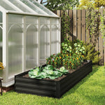 Carré potager de jardin rectangulaire jardinière extérieure 241 x 90,5 x 30 cm tôle d'acier ondulée noir