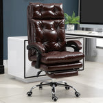 Fauteuil de bureau chaise de bureau ergonomique avec hauteur réglable dossier inclinable repose-pied rétractable marron