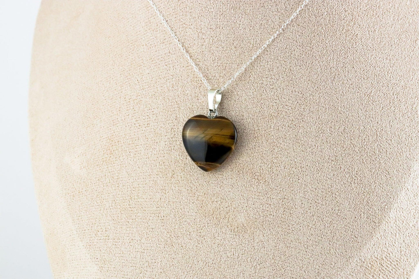 Pendentif en Oeil de tigre - Coeur