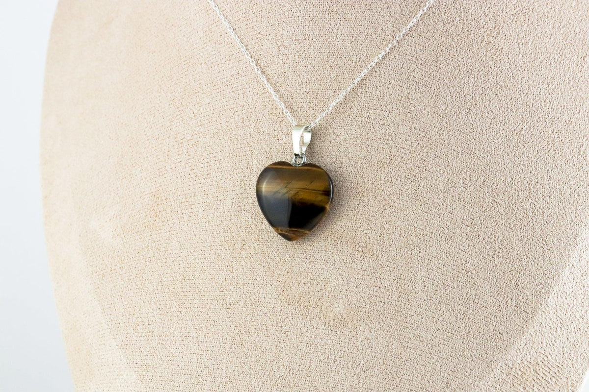 Pendentif en Oeil de tigre - Coeur
