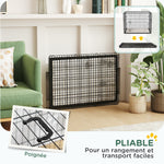 Cage caisse de transport pliante pour chien poignée, plateau amovible, coussin fourni 90 x 57,5 x 62 cm noir