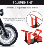 Rail de support universel pour moto support roue moto support béquille moto  bloque roue 8-15,5 cm trous pré-percés